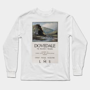 Dovedale, Peak District - Vintage Railway Travel Poster - 1900s Long Sleeve T-Shirt